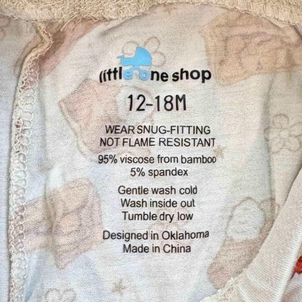 Little One Shop Bamboo Pajamas 12-18M Thanksgiving Pie Print 2pc Set PJs